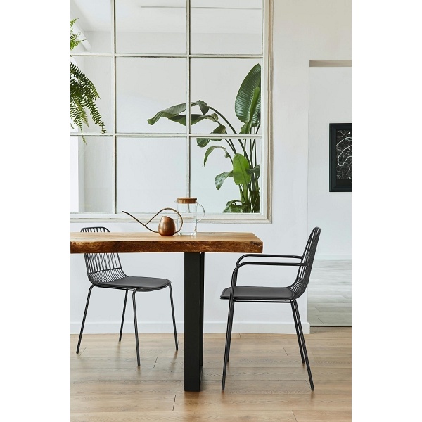 Krzesło Willy Arm Black z poduszką PU - Intesi